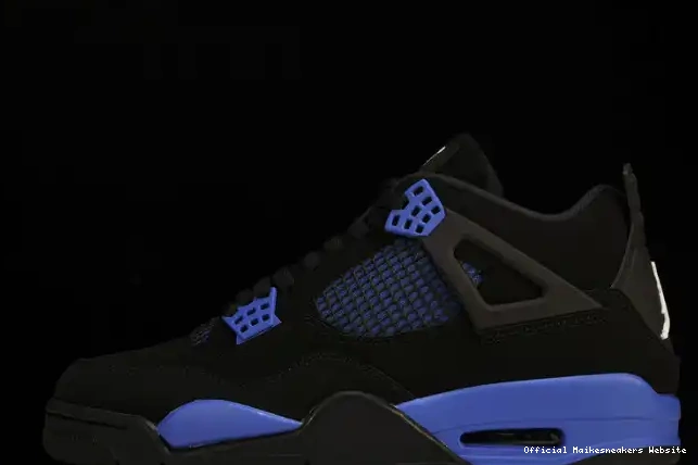 Official Maikesneakers Black Retro Jordan 4 CT8527-018 Game Royal 0617